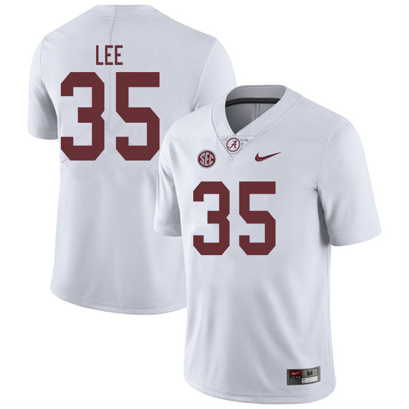 Alabama Crimson Tide Men's Shane Lee #35 White NCAA Nike Authentic Stitched 2019 College Football Jersey MH16M44KQ